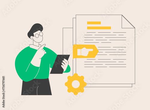 Vision and scope document abstract concept vector illustration.