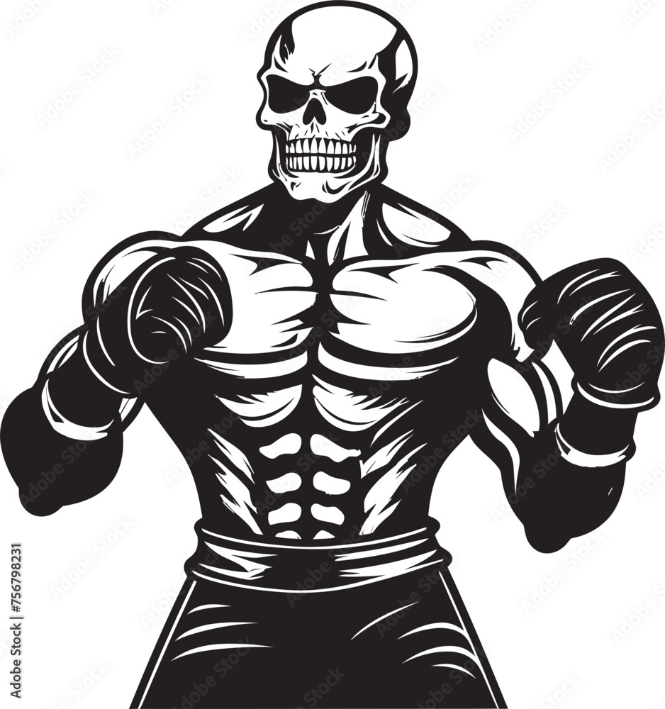 Skull Smasher: Skeleton Boxer Vector Design Undead Uppercut: Skeleton Boxing Black Logo