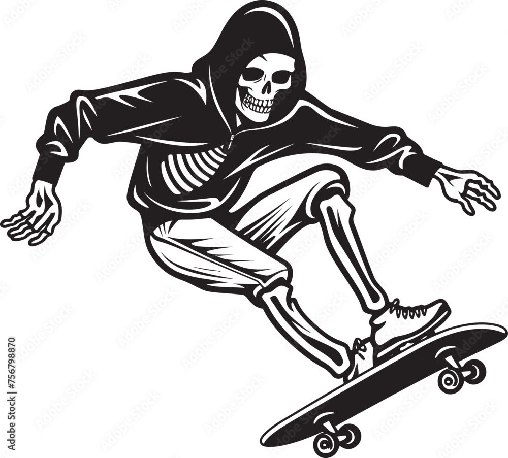 Grim Grind: Skeleton on Skateboard Black Logo Skeletal Shredder: Skateboarding Skeleton Black Icon Design Grim Grind: Skeleton on Skateboard Black Logo Skeletal Shredder: Skateboarding Skeleton Black Icon Design