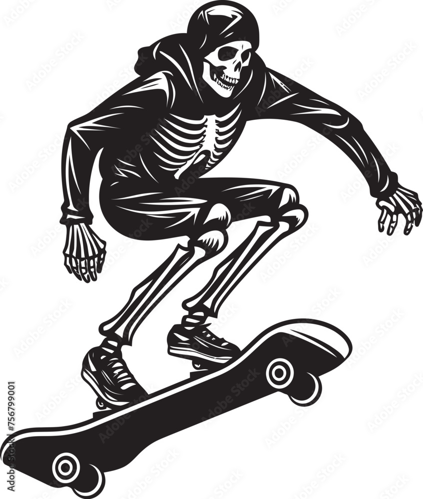 Bone Boarder: Skeleton Riding Skateboard Black Icon Ramp Rattler: Skeleton on Skateboard Black Logo Design Bone Boarder: Skeleton Riding Skateboard Black Icon Ramp Rattler: Skeleton on Skateboard Black Logo Design