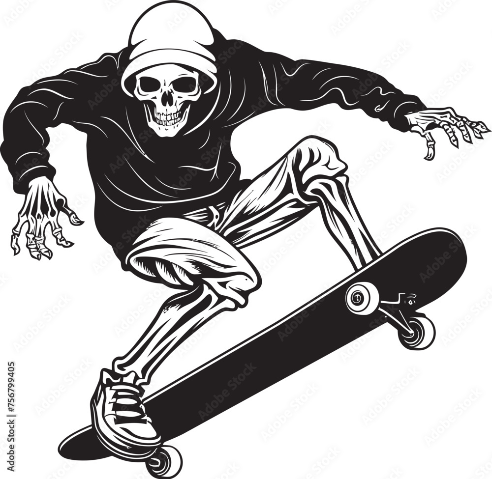 Ghostly Grind: Skateboard Skeleton Vector Black Icon Skeletal Skater: Skeleton on Skateboard Black Logo Icon Ghostly Grind: Skateboard Skeleton Vector Black Icon Skeletal Skater: Skeleton on Skateboard Black Logo Icon