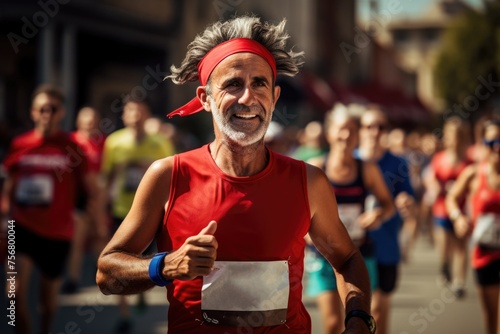 male athlete runner. Marathon. Running speed. sportswear. man portrait