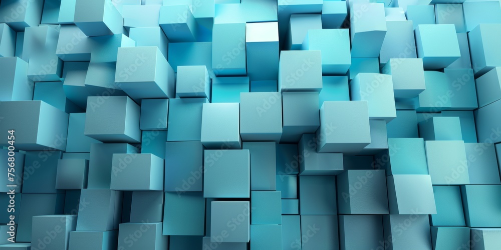 A blue background with many blue cubes - stock background. A blue background with many blue cubes - stock background.