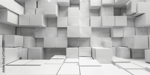 A white wall with white blocks - stock background.