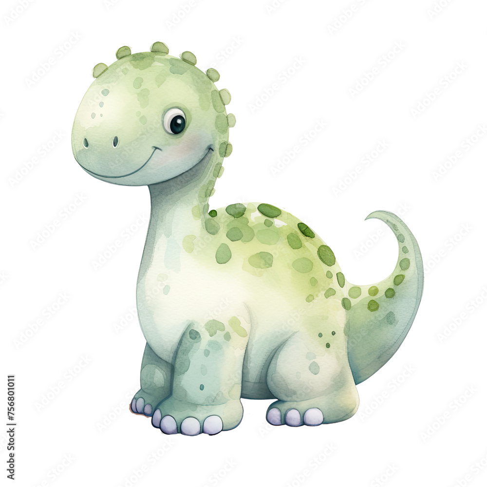 Naklejka premium Dinosaurs Watercolor Nursery