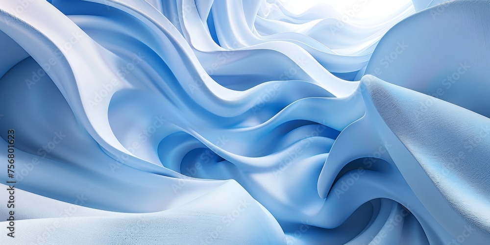 A blue and white image of a wave with a white background - stock background.