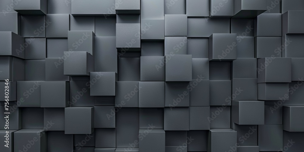 A black and white image of a wall made of gray blocks - stock background. A black and white image of a wall made of gray blocks - stock background.