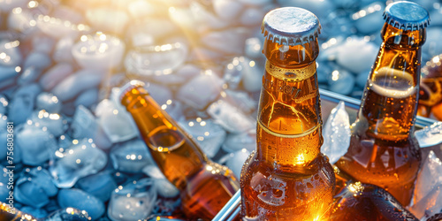 Eisgekühlte Bierflaschen 