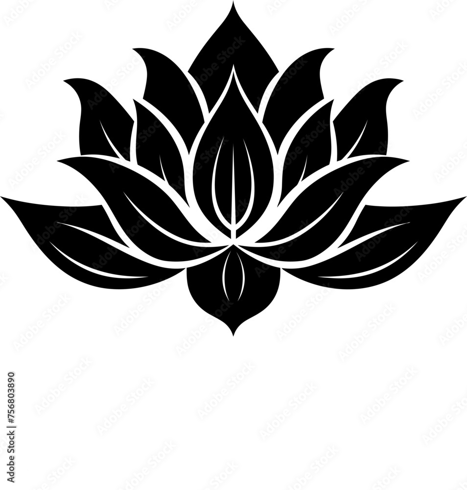 Lotus flower icons. Simple black lotus silhouette .Vector linear lotus icon. Lotus flower icons. Simple black lotus silhouette .Vector linear lotus icon.