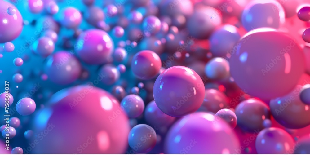 A bunch of pink spheres are floating in the air - stock background. A bunch of pink spheres are floating in the air - stock background.