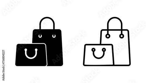 Shopping bag icon set. shopping icon vector