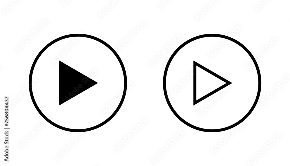 Play Icon set. Play button vector icon Play Icon set. Play button vector icon
