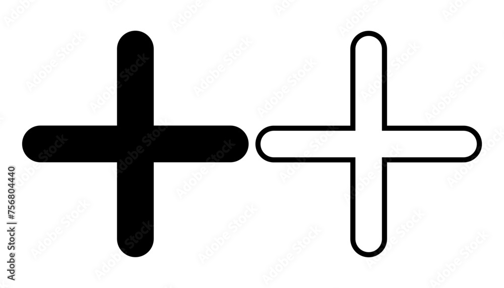 Obraz premium Plus Icon set. Add plus icon