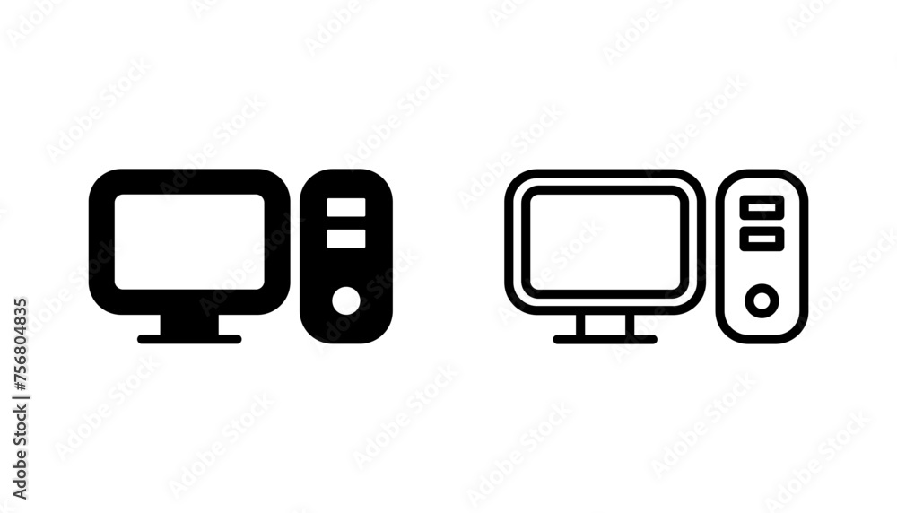 Computer icon set. computer monitor icon vector. Computer icon set. computer monitor icon vector.