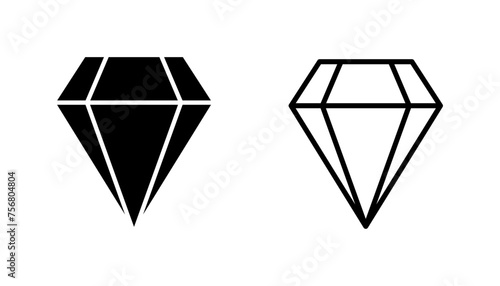 Diamond icon set. diamond gems vector icon.