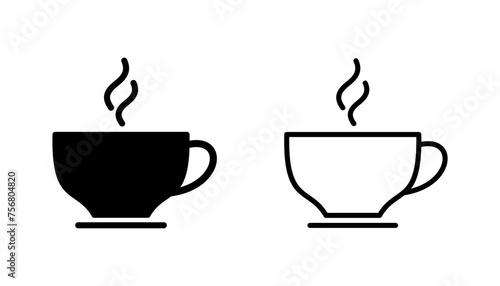Coffee cup icon set. cup a coffee icon vector. photo