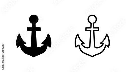 Anchor icon set. Anchor symbol logo. Anchor marine icon. photo