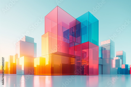 Symbolische Darstellung moderner Glas-Architektur