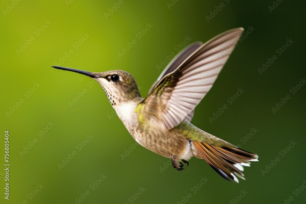 Fototapeta premium Close-Up Of A Hummingbird Mid-Flight