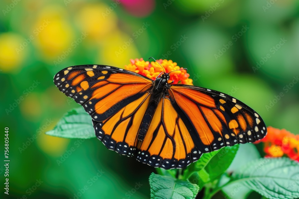 Close-Up Of A Vibrant Monarch Butterfly Close-Up Of A Vibrant Monarch Butterfly