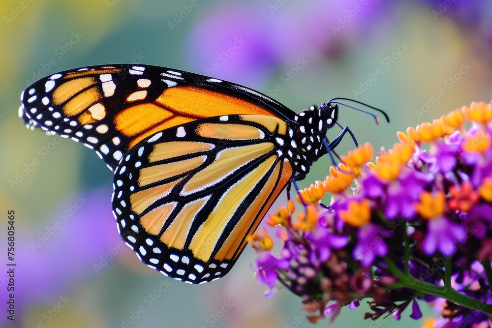 Close-Up Of A Vibrant Monarch Butterfly Close-Up Of A Vibrant Monarch Butterfly