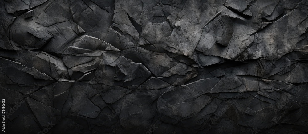 A detailed closeup of a dark bedrock wall texture resembling a monochrome pattern, reminiscent of a natural landscape, with subtle hints of wildlife and darkness A detailed closeup of a dark bedrock wall texture resembling a monochrome pattern, reminiscent of a natural landscape, with subtle hints of wildlife and darkness