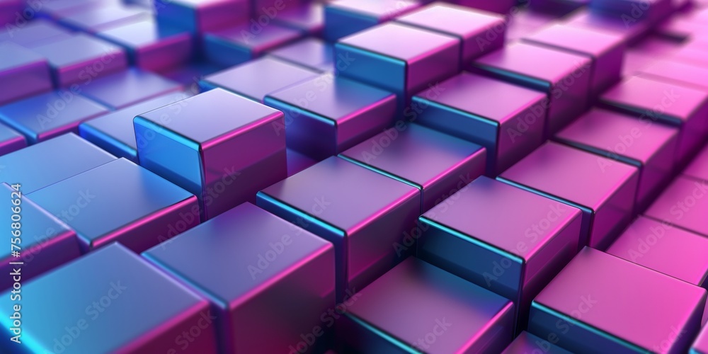 A row of colorful cubes with a purple background - stock background. A row of colorful cubes with a purple background - stock background.