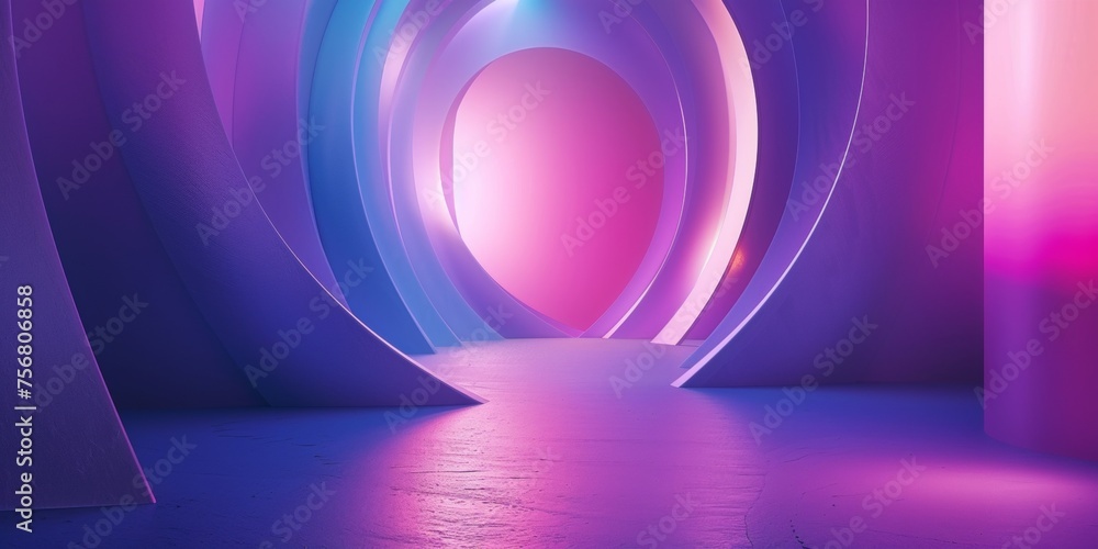 A large, curved space with a blue and purple hue - stock background. A large, curved space with a blue and purple hue - stock background.