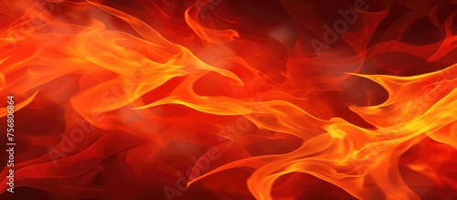 A close up image of a blazing fire with orange flames and smoke rising into the sky, creating a mesmerizing pattern of heat and gas. A captivating event in nature