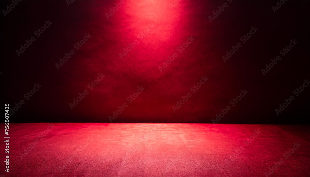 abstract dark red background illuminated by soft studio light, with an empty stage at the forefront abstract dark red background illuminated by soft studio light, with an empty stage at the forefront
