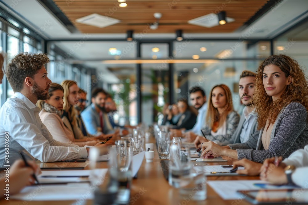 Business meeting: office strategy discussion.