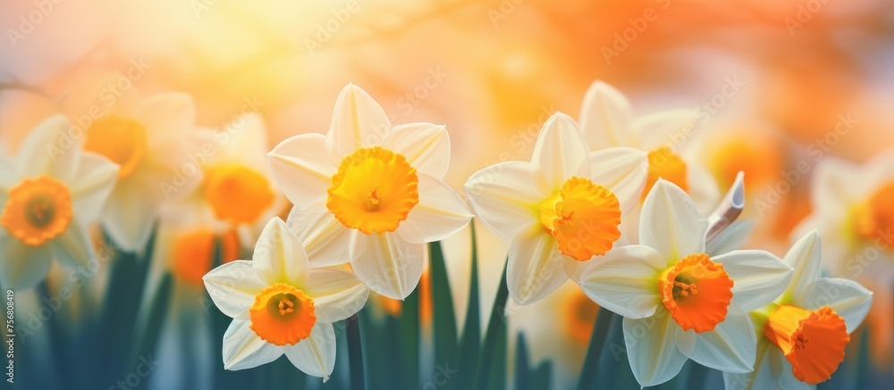 A variety of white and yellow flowers are blooming amidst the lush green grass, creating a vibrant natural landscape. This scene could inspire a beautiful painting of flowers in nature A variety of white and yellow flowers are blooming amidst the lush green grass, creating a vibrant natural landscape. This scene could inspire a beautiful painting of flowers in nature