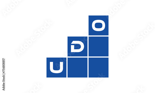 UDO initial letter financial logo design vector template. economics, growth, meter, range, profit, loan, graph, finance, benefits, economic, increase, arrow up, grade, grew up, topper, company, scale