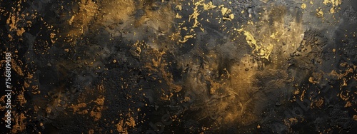 Black and gold grunge background texture