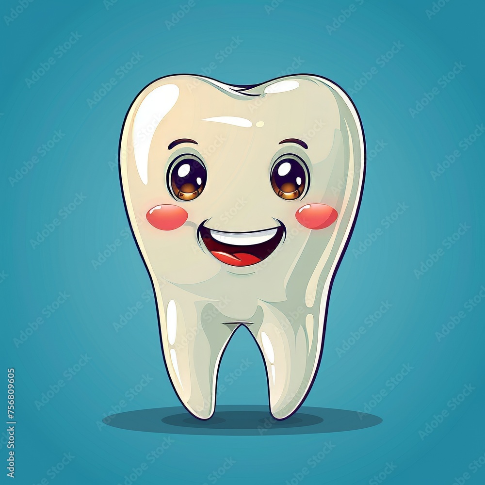 A happy clean tooth with a toothbrush brushing itself. A happy clean tooth with a toothbrush brushing itself.