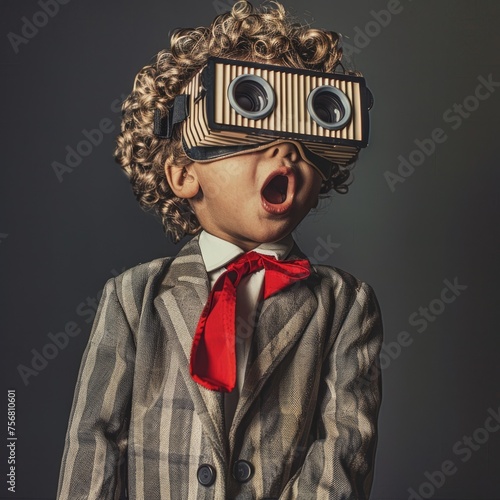 Young child with a VR heads...