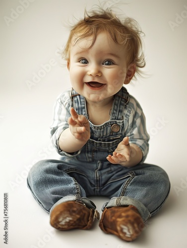 Funny adorable happy baby
