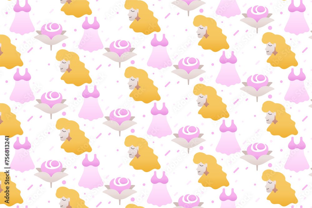 Obraz premium Girl Beauty Pattern Background