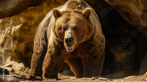 Cave bear (Ursus Spaeleous), animals of the ice age, ai generative