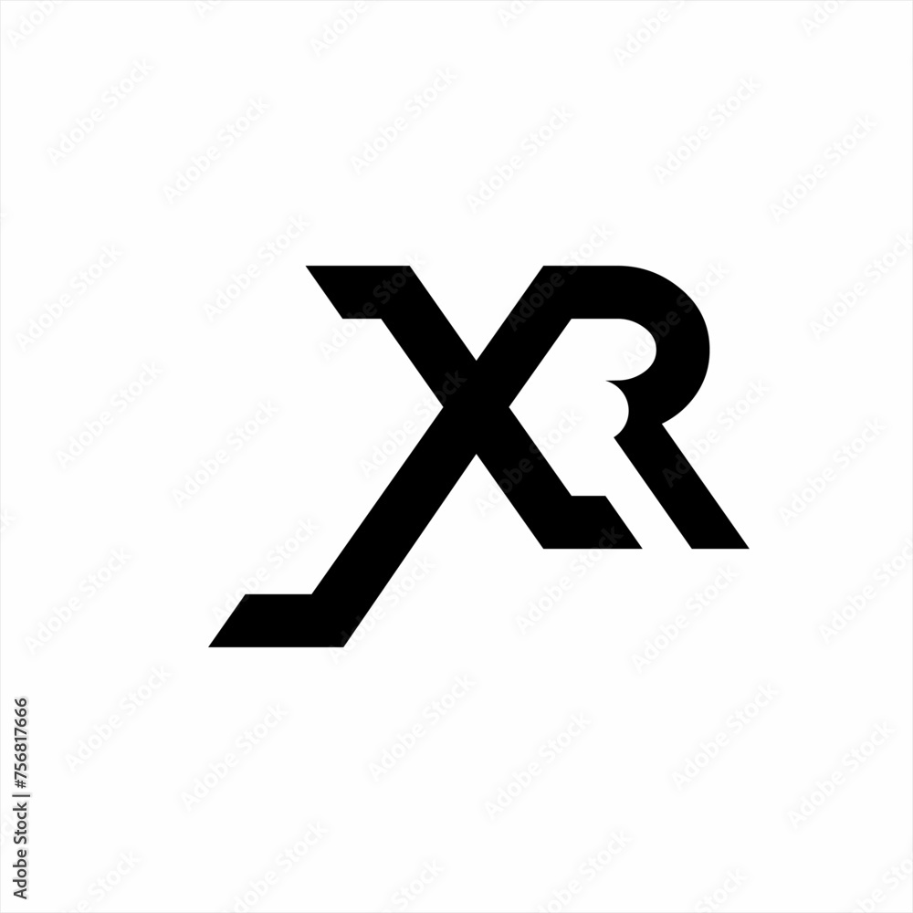 Abstract letter XBR logo design with letter B in negative space. Abstract letter XBR logo design with letter B in negative space.
