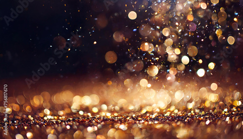 festive glittering falling confetti elegant colorful particle flow gentle stream of luxury dust magical snowfall creative soft bokeh awarding ultra wide abstract background 3d rendering