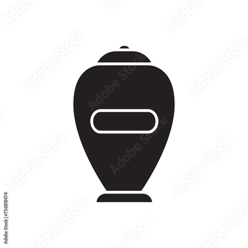 Cremation urn ashes icon design, isolated on white background, vector illustration