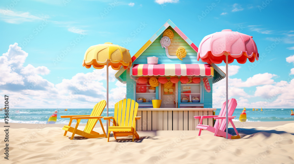 Fantasy Candy House on a beach