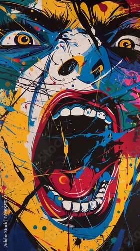 Palpable anger translated into vivid abstract shapes and intense color contrasts