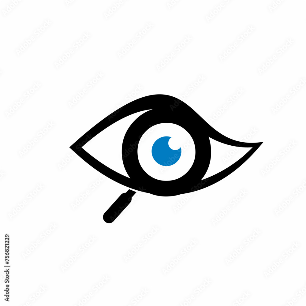 Magnifying glass logo design with eye concept. Magnifying glass logo design with eye concept.