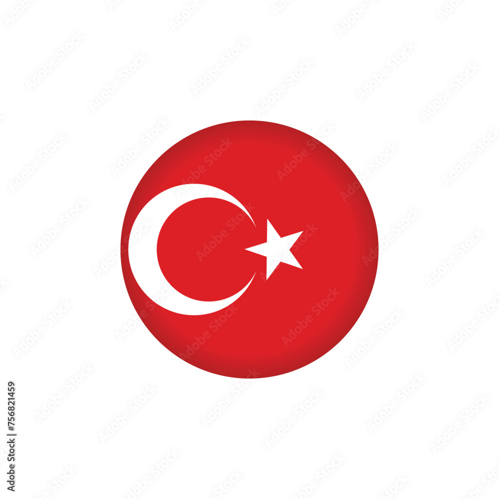 Obraz premium Turkey flag icon vector