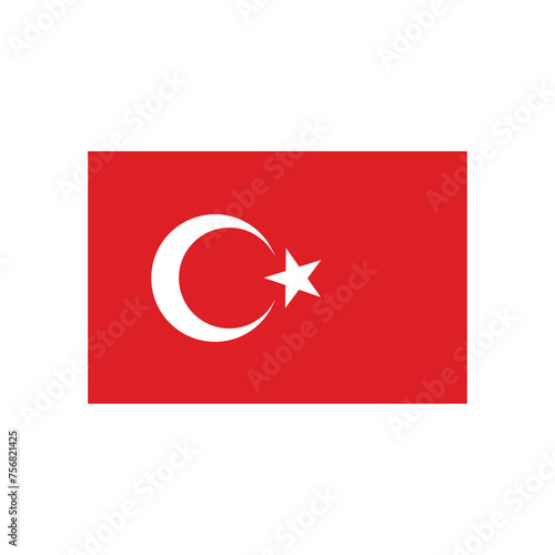 Turkey flag icon vector