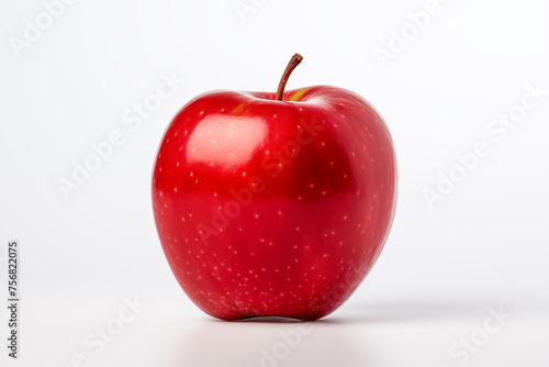 Red apple isolated. Whole apple on white background.