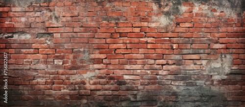 A detailed closeup of a weathered red brick wall showcasing the intricate pattern of bricks, showcasing the beauty and history of brickwork as a building material