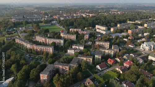 Beautiful Landscape Housing Estate Park Jaroslaw Aerial View Poland photo